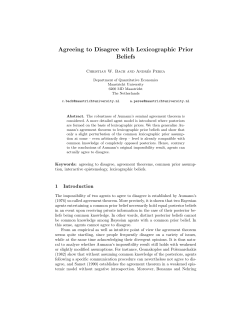 Agreeing to Disagree with Lexicographic Prior Beliefs