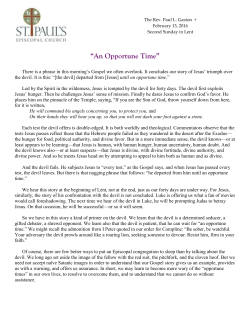 An Opportune Time - St. Paul`s Episcopal Church