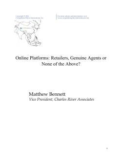 Online Platforms: Retailers, Genuine Agents or None of the Above