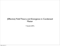 (Effective) Field Theory and Emergence in Condensed Matter