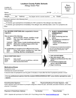 Allergy Action Plan - Loudoun Allergy Network