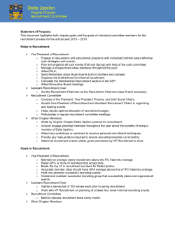 Delta Upsilon Virginia Chapter Recruitment Committee Statement of