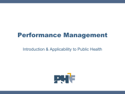 Performance Management - Public Health Foundation