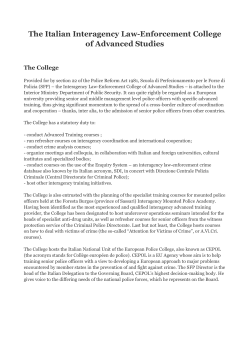 The Italian Interagency Law-Enforcement College of Advanced