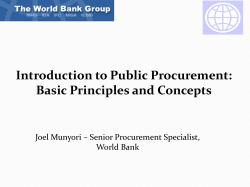 Introduction to Public Procurement- Principles and