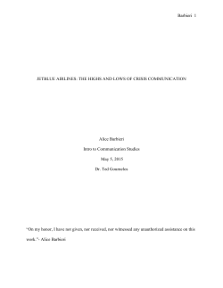 Barbieri Barbieri JetBlue Airlines: The Highs and Lows of Crisis