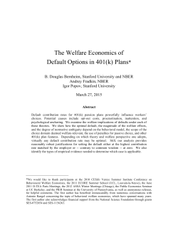 The Welfare Economics of Default Options in 401(k)