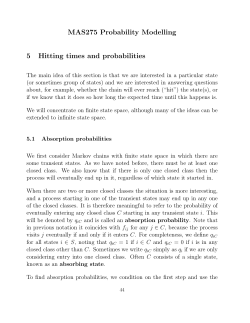 MAS275 Probability Modelling 5 Hitting times and probabilities