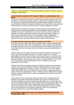 exercise – The League of Nations in the 1920s