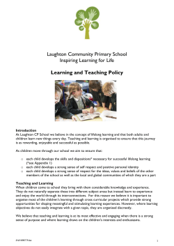 Teaching and Learning Policy - Laughton Community Primary School