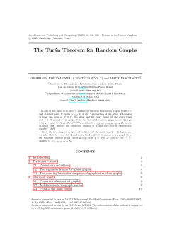 The Tur&aacute;n Theorem for Random Graphs - IME-USP