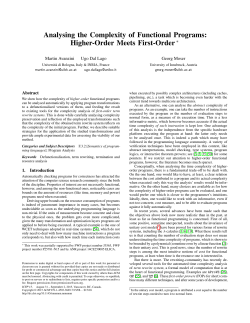 Analysing the Complexity of Functional Programs: Higher
