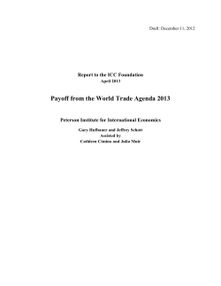 Payoff from the World Trade Agenda 2013 Peterson Institute for