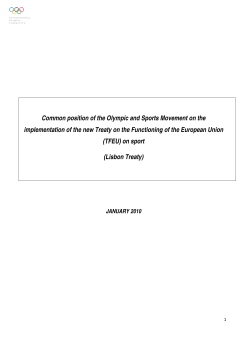 Common position of the Olympic and Sports Movement on the