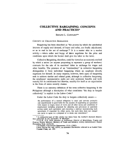 COLLECTIVE BARGAINING: CONCEPTS AND PRACTICES*