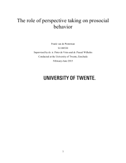 The role of perspective taking on prosocial behavior
