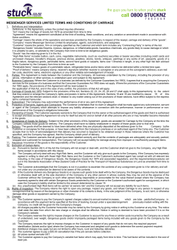 messenger services limited terms and conditions of carriage