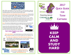 2017 Walk Quick Guide for Team Captains