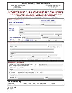 Application for Non-CPA Owner in a Firm in Texas (L0022)