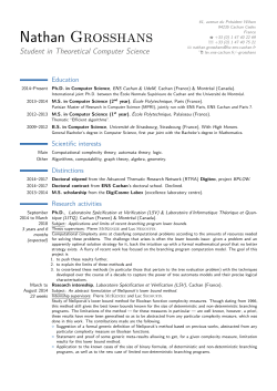 Nathan Grosshans &ndash; Student in Theoretical Computer Science