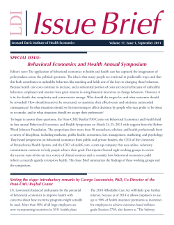 Behavioral Economics and Health Annual Symposium