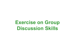 Exercise on Group Discussion Skills