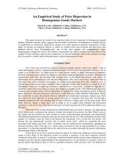 An Empirical Study of Price Dispersion in Homogenous Goods