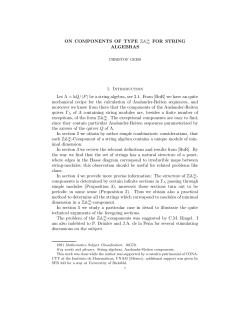 components for string-algebras - Instituto de Matem&aacute;ticas | UNAM