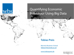 Quantifying Economic Behaviour Using Big Data