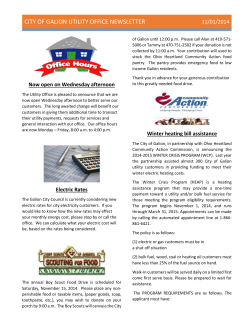 City of Galion Utility Office Newsletter