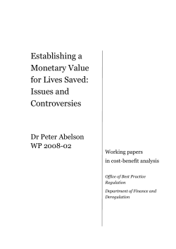 Establishing a Monetary Value for Lives Saved working paper