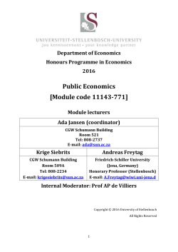 Public Economics - Department of Economics