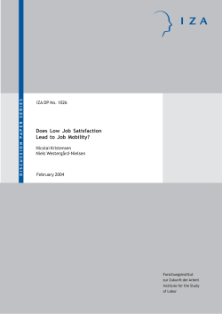 Does Low Job Satisfaction Lead to Job Mobility?
