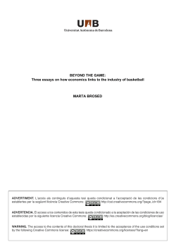 BEYOND THE GAME: Three essays on how economics links to the