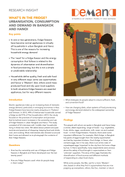 research insight what`s in the fridge? urbanisation, consumption and