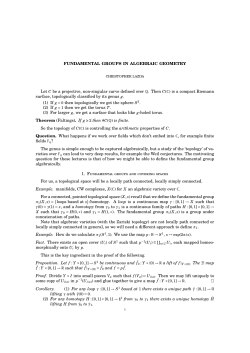 FUNDAMENTAL GROUPS IN ALGEBRAIC GEOMETRY Let C be a