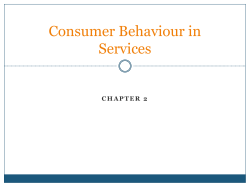 Consumer Behaviour in Services