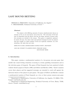 last round betting - UCLA Department of Mathematics