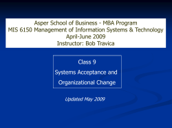 Systems Acceptance and Organizational Change