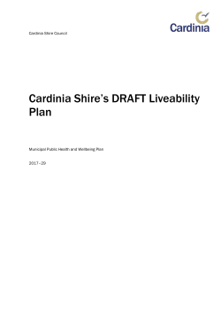 Cardinia Shire*s DRAFT Liveability Plan