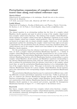 Perturbation expansions of complex-valued travel time along real