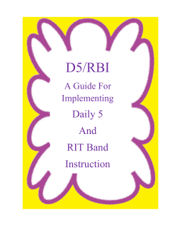 Pg14 How to Incorporate RIT Band Instruction into Daily 5