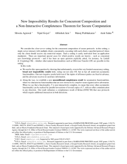 New Impossibility Results for Concurrent Composition and a Non