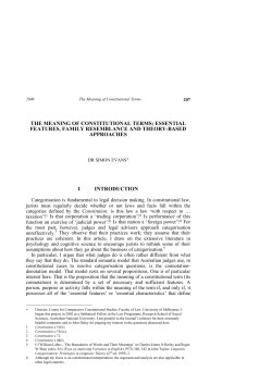 the meaning of constitutional terms: essential features, family
