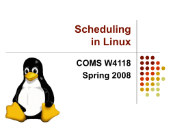 COMS W4118: Linux Scheduler