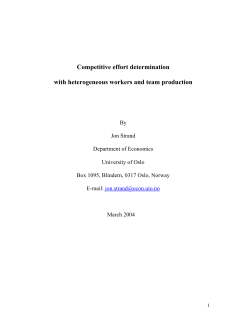 Competitive effort determination with heterogeneous workers