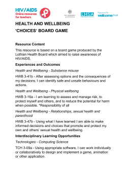 health and wellbeing `choices` board game