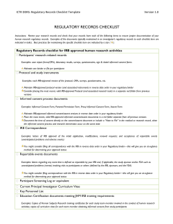 Regulatory Records Checklist Template