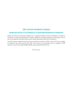 CBL Customer Handbook in English
