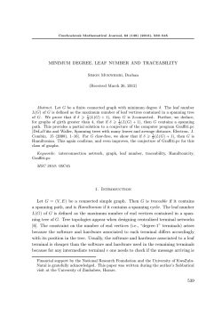 MINIMUM DEGREE, LEAF NUMBER AND TRACEABILITY 1
